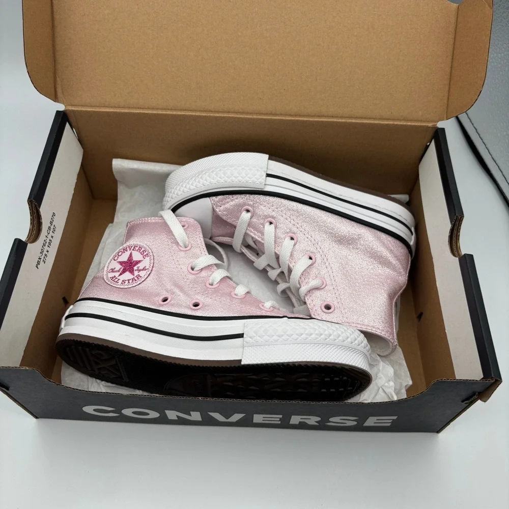 Converse CTAS EVA Lift Hi Shoes Youth Size 11 Pink White Black A17128F